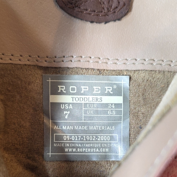 Roper Toddler Girls' Lacy Brown & Pink Cowboy Boots (Size 7) - Picture 9 of 10